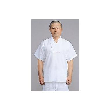 【Tシャツ　半襦袢　男性用 寺院用 神職用】半衿付クレープ肌着　半袖　（夏用）　2枚セット