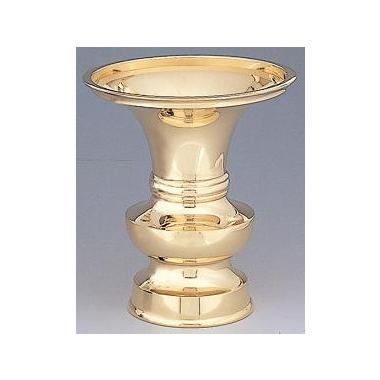 ※メーカー直送【仏具 花瓶 寺院用】花瓶中口　真鍮磨仕上