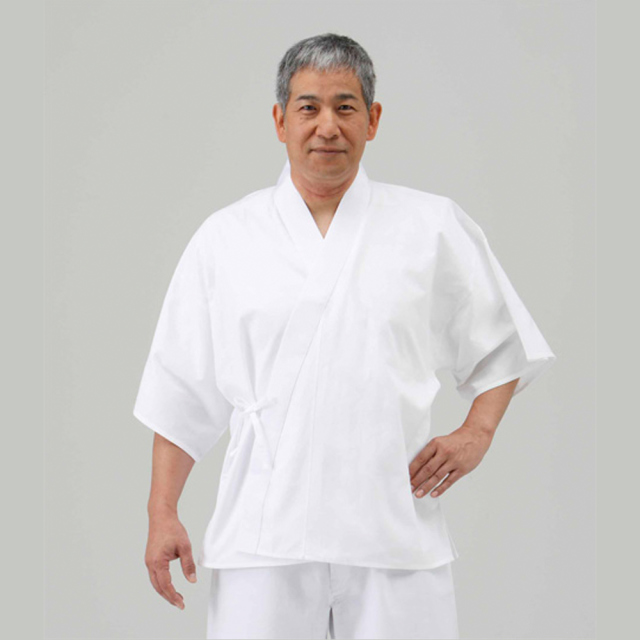 夏用 吸水速乾襦袢 筒袖 普通丈 【半衿・紐付 半襦袢 男性用 寺院用 神職用】