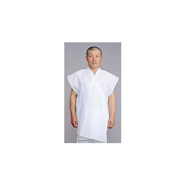 【半襦袢　男性用　寺院用　神職用】　さらし半衿付襦袢　袖なし ロング丈 （夏用）　2枚セット