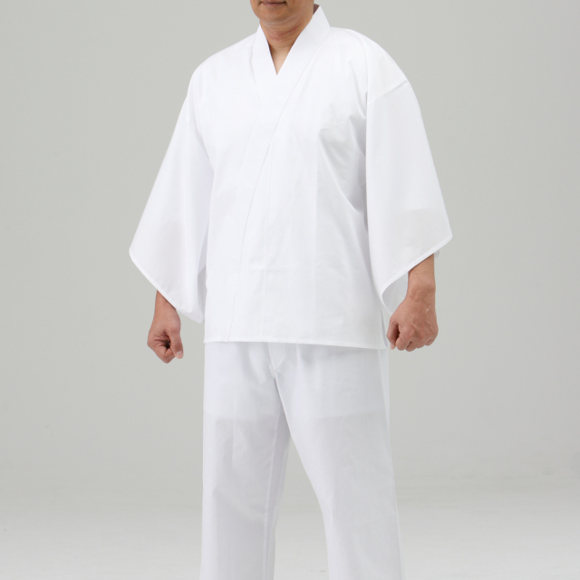 年間用さらし襦袢 広袖・半衿 普通丈 2枚セット【半襦袢 男性