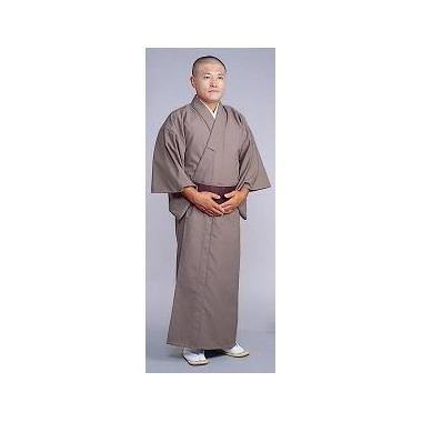 （在庫一掃セール）【着物 男性用 テトロンウール】毛混着物 うす茶（冬用）