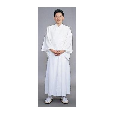 神職用 袴 男性用】 白（年間用）