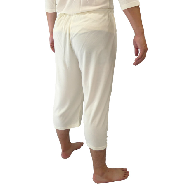 半衿付 吸湿発熱あったか肌着／ステテコ 八分丈（下衣）【冬用 男性用 寺院用 神職用 上下別売】