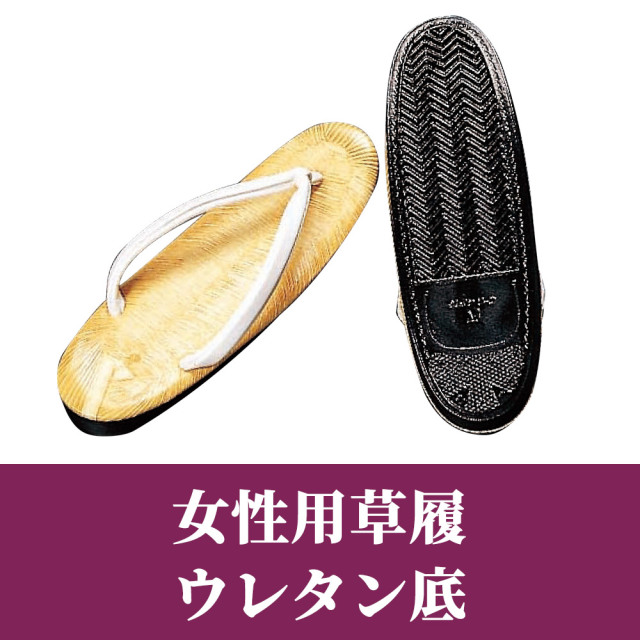 女性用草履 ウレタン底【女性用 白花緒】