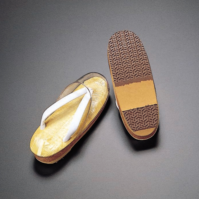 5851 草履 女性用 白鼻緒 スポンジ厚底 雨用カバー付 草履