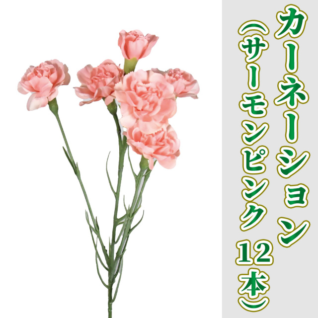 カーネーション（サーモンピンク）12本セット【造花 常花】