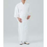 麻混白衣（ファスナー衿付）【寺院用白衣 男性用】　