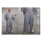 （※在庫限り2026夏）【男性用】二部式・麻混道中衣　茶/グレー　下衣(後部ゴム式)　（夏用）