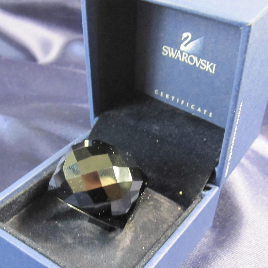 SWAROVSKI スワロフスキー ダブルストーンリング SWAROVSKI - SWAROVSKI スワロフスキー ラインストーン 2連