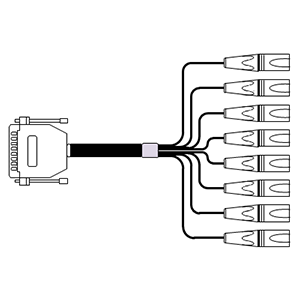 ATAS-5M Dsub25ロングインチネジ/XLR3M 変換アナログケーブル5m (ミリネジx2付属)