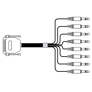 【在庫限り】ATAS-5S Dsub25ロングインチネジ/TRS 変換アナログケーブル 5m (ミリネジx2付属)