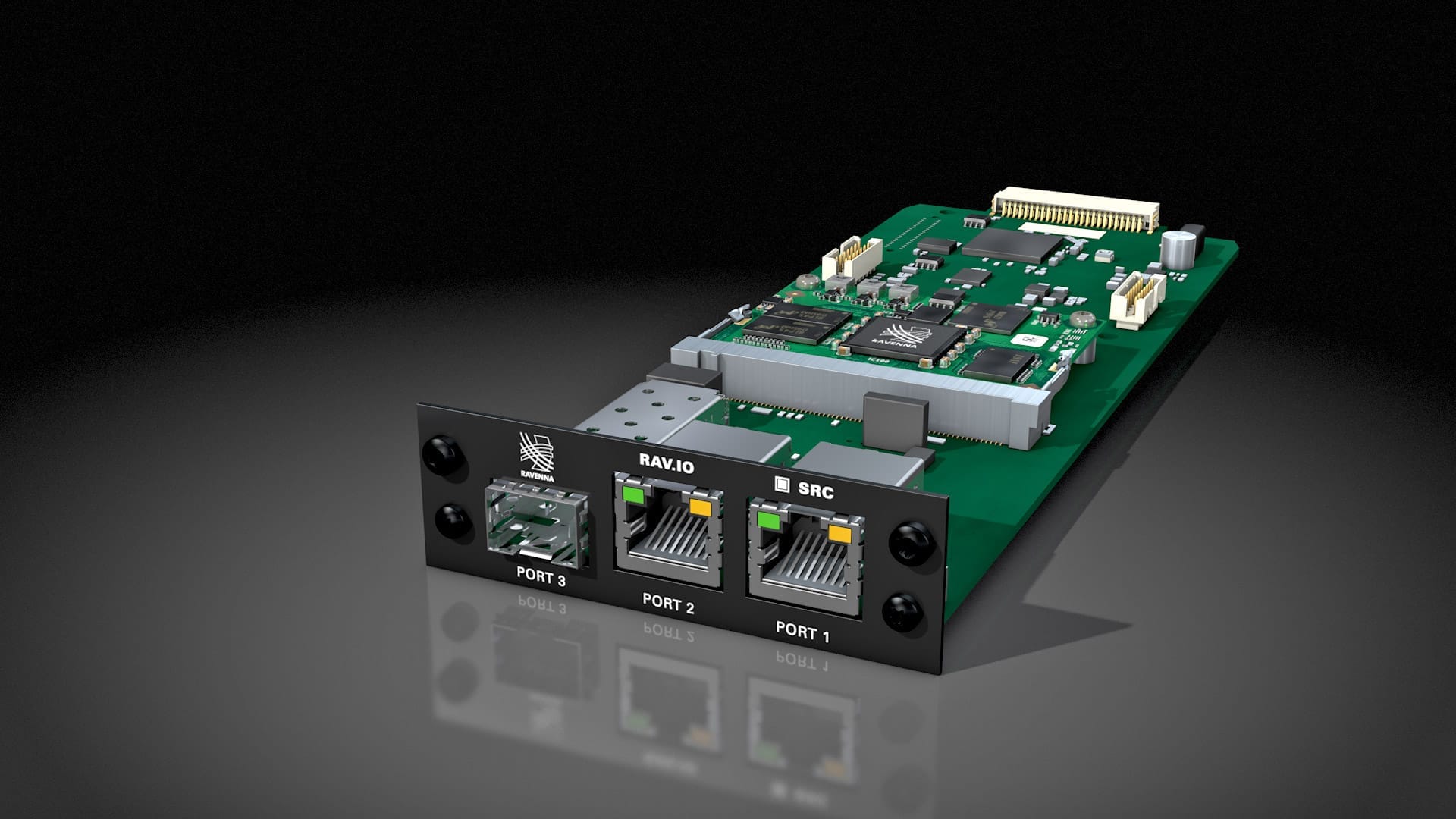 RAV.SRC.IO 128ch RAVENNA/ST2110 AoIP モジュール  with HD SRC