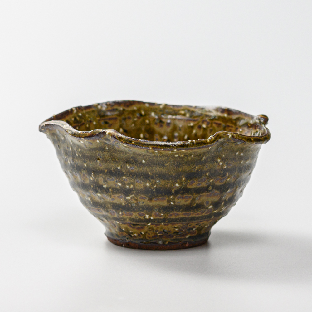 萩焼(伝統的工芸品)小鉢緑釉木の葉