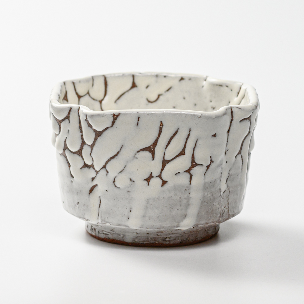 萩焼(伝統的工芸品)小鉢鬼白松四方角