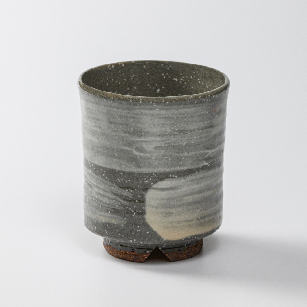 萩焼(伝統的工芸品)大湯呑刷毛青荒筒No102