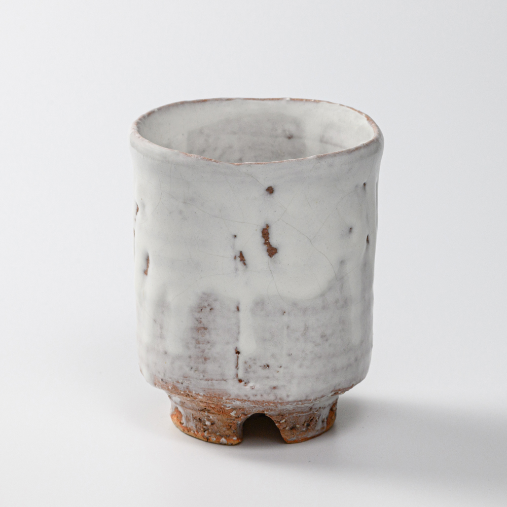 萩焼(伝統的工芸品)大湯呑鬼白特荒竹筒ヘラメNo111