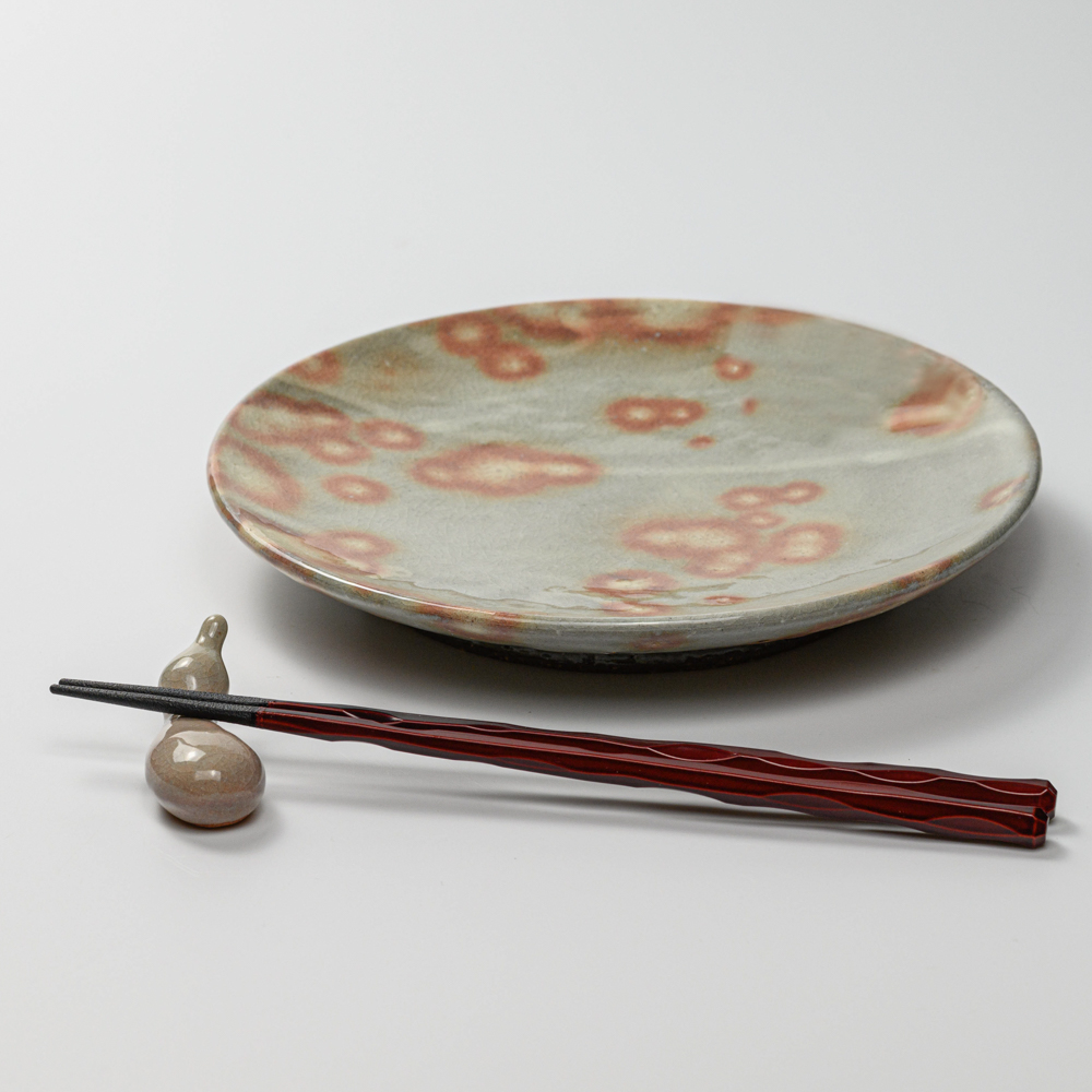 萩焼(伝統的工芸品)平皿中御本手丸