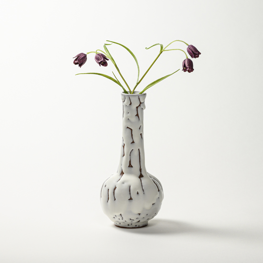 萩焼(伝統的工芸品)花入鬼白松下蕪No1406