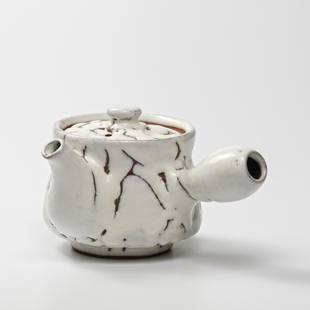 萩焼(伝統的工芸品)急須中大鬼白松筒鉄砲口