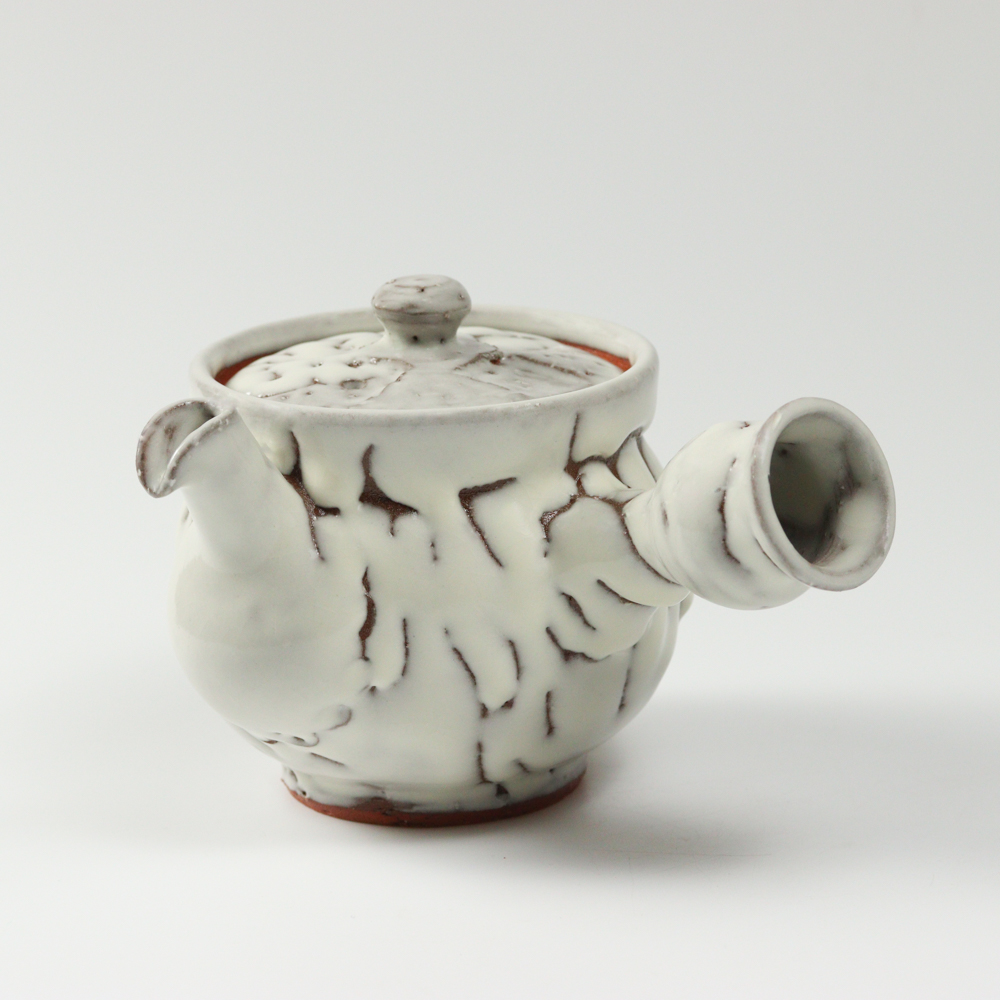 萩焼(伝統的工芸品)急須大鬼白松丸鉄砲口No185