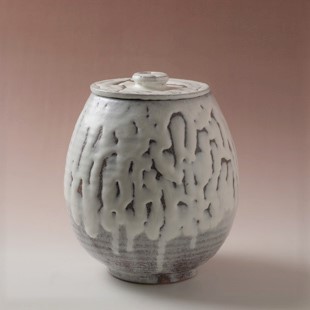 萩焼(伝統的工芸品)水指鬼白梅芋頭(共蓋付)