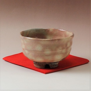 萩焼(伝統的工芸品)茶楽抹茶碗御本手半筒3点セット付