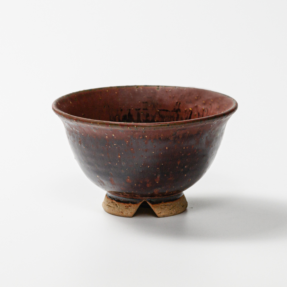 萩焼(伝統的工芸品)飯碗大鉄赤釉荒朝顔No350