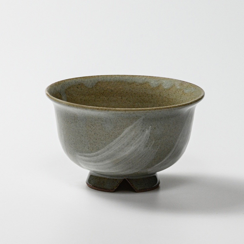 萩焼(伝統的工芸品)汁碗刷毛青朝顔No402