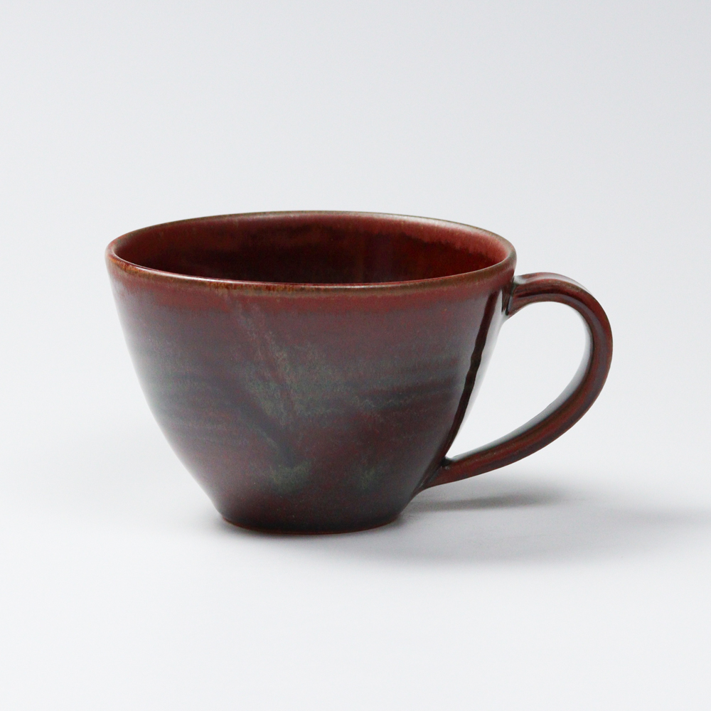 萩焼(伝統的工芸品)とってどん大鉄赤釉呉器No484