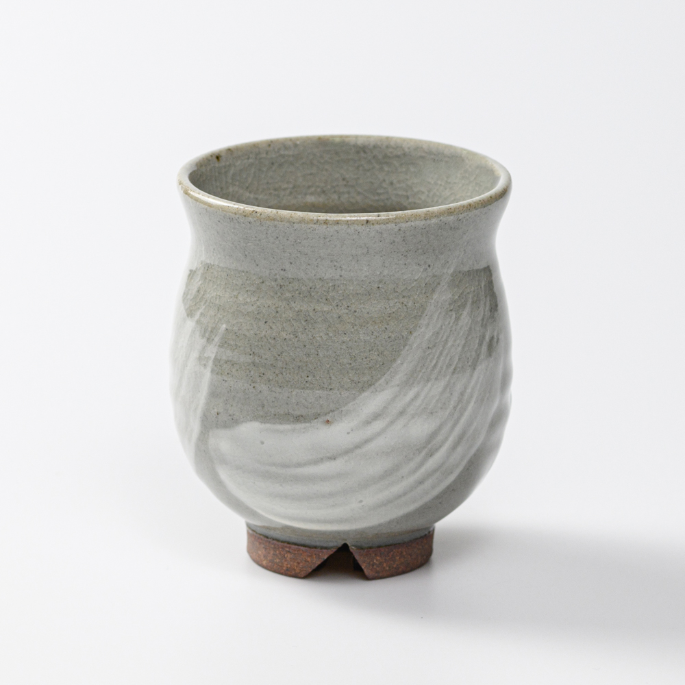 萩焼(伝統的工芸品)湯呑小刷毛青丸No4