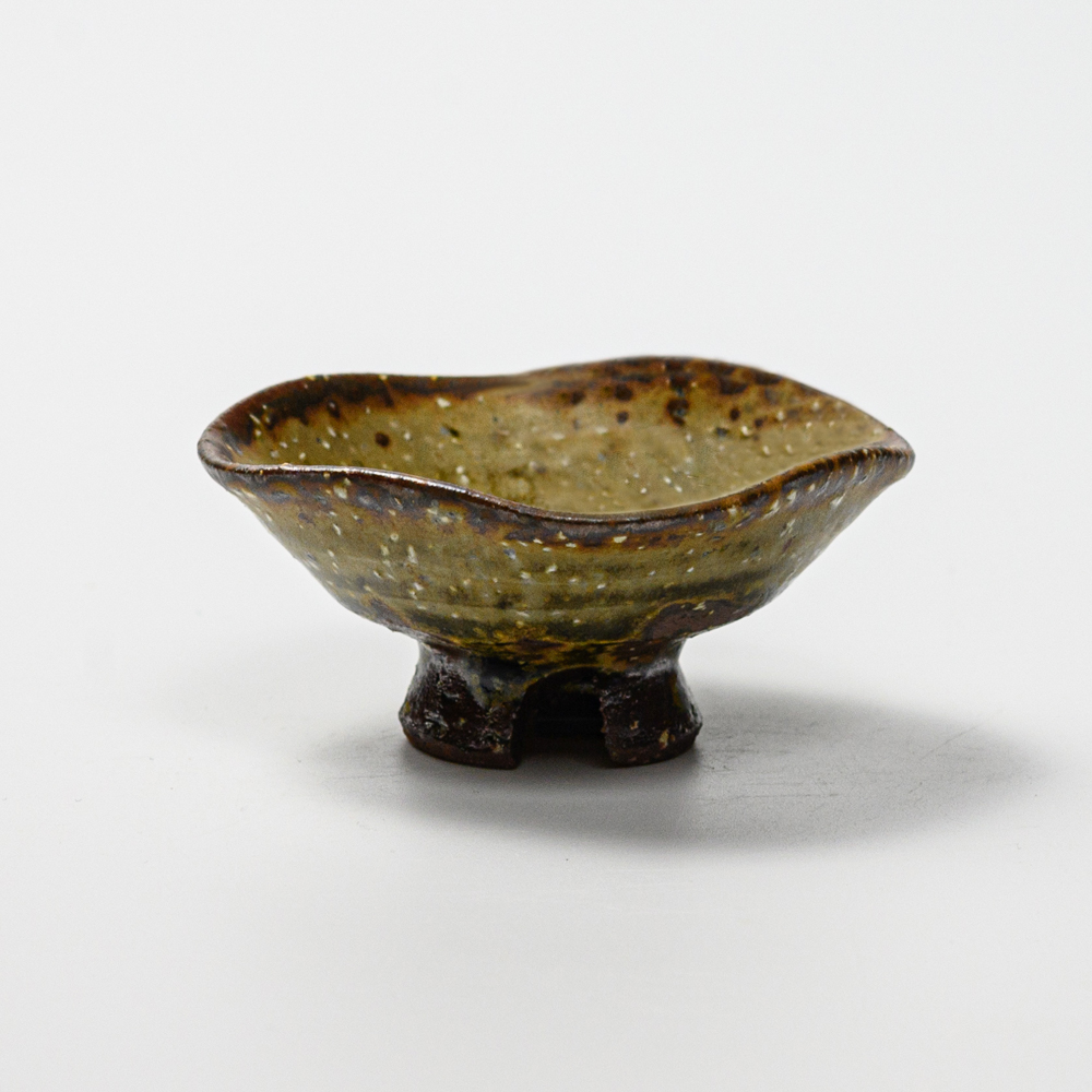 萩焼(伝統的工芸品)盃緑星釉四方No5046