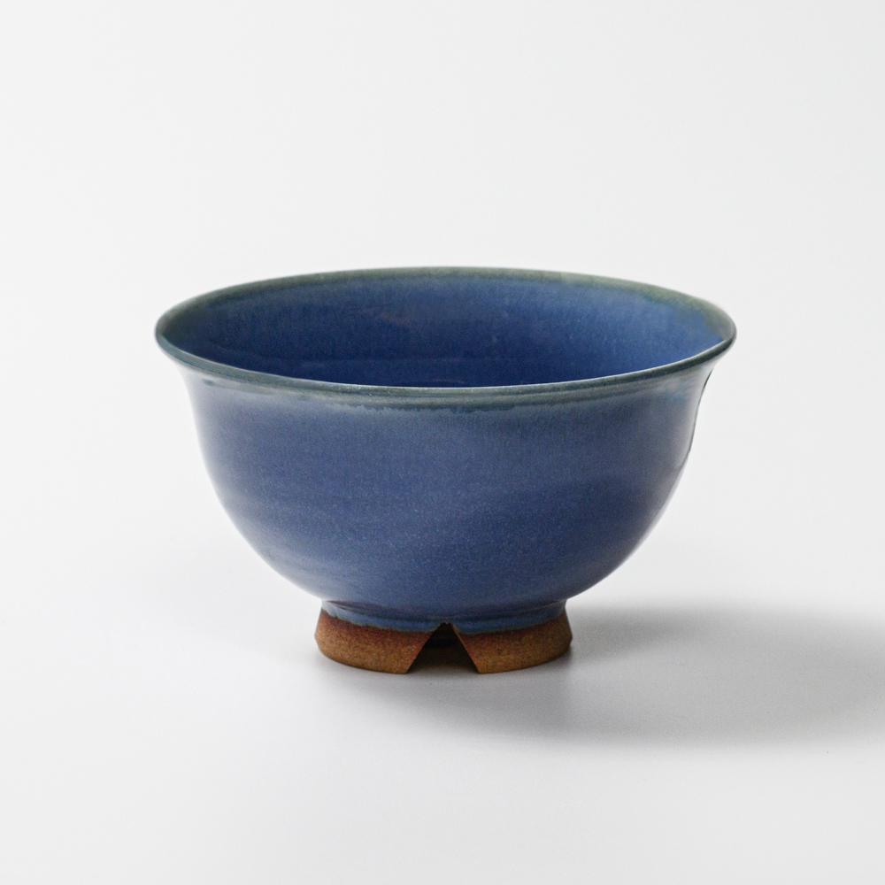 萩焼(伝統的工芸品)飯碗大青釉朝顔No5064