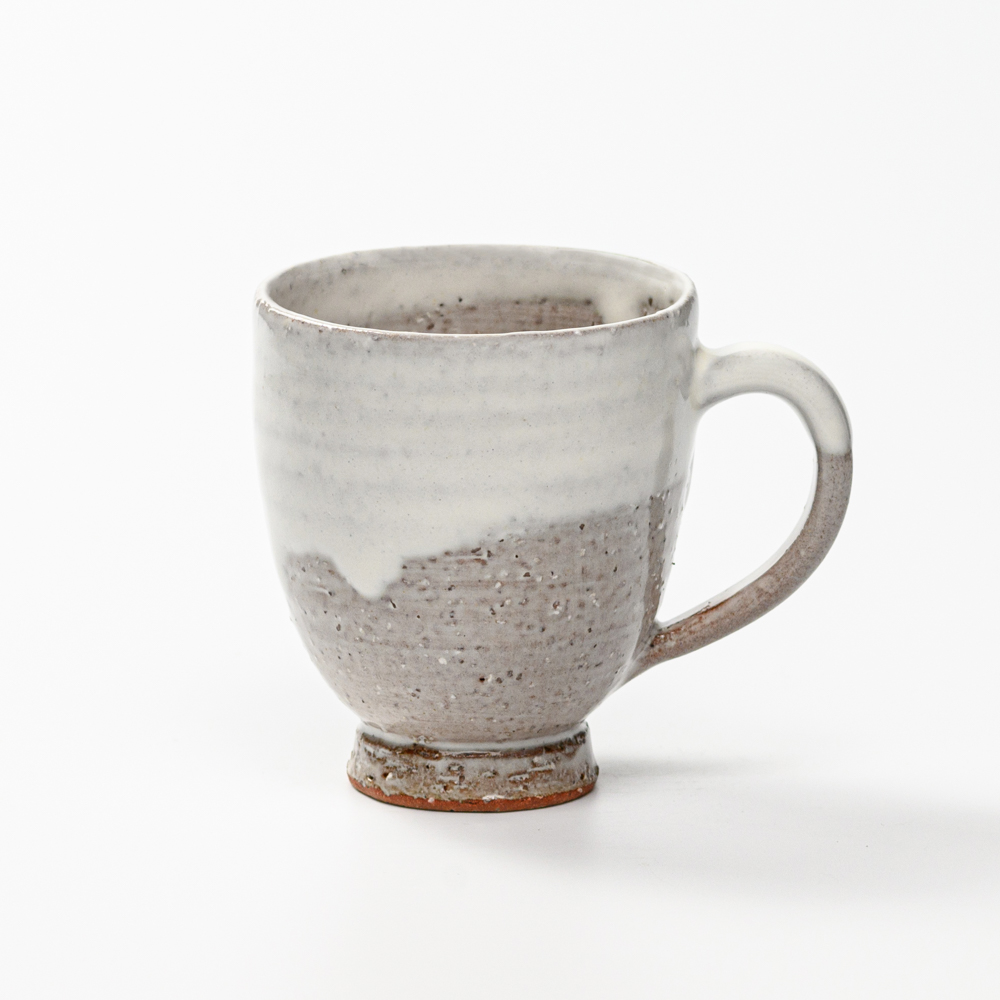 萩焼(伝統的工芸品)マグカップ小白萩掛分け呉器No579