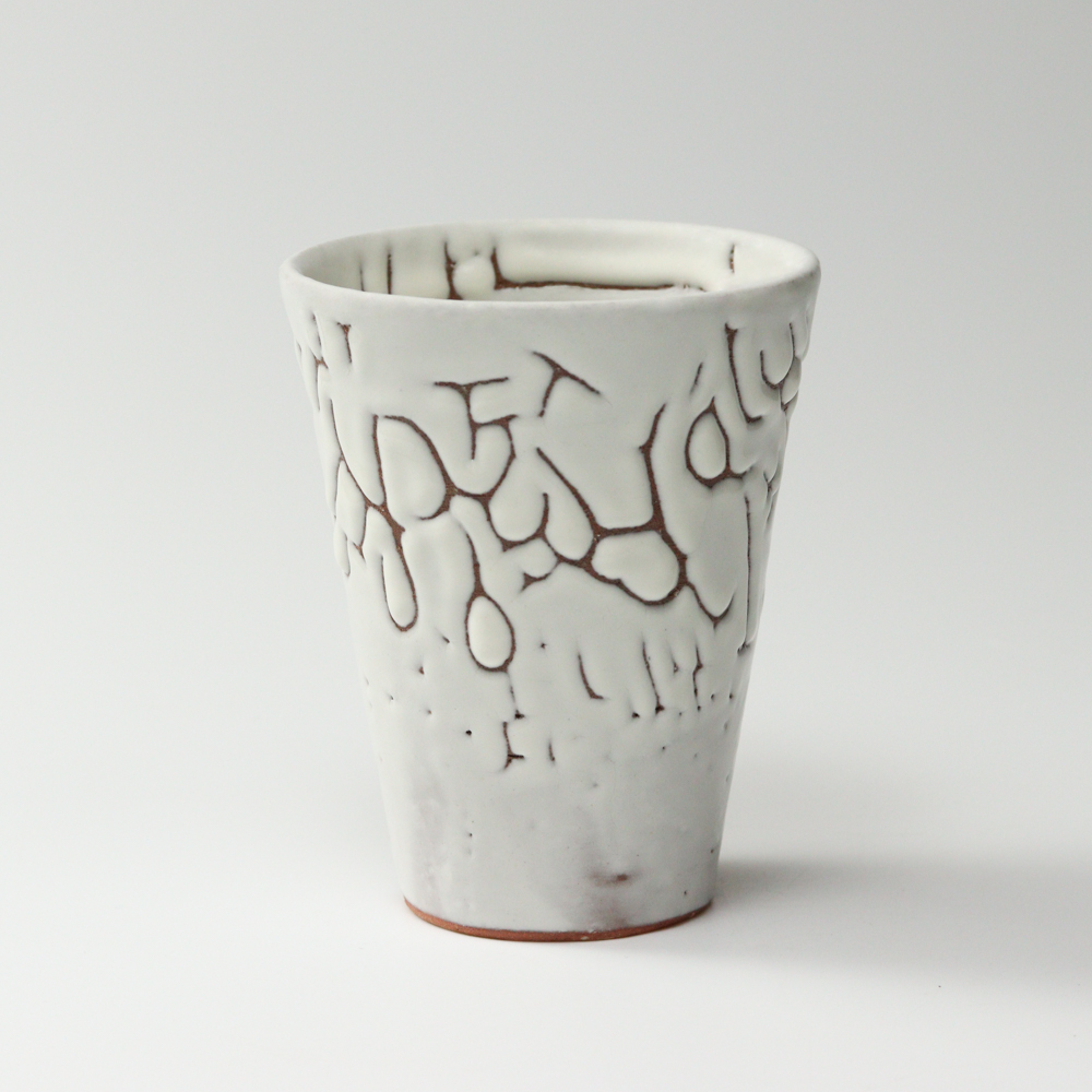 萩焼(伝統的工芸品)タンブラー大鬼白松筒碁笥底No730