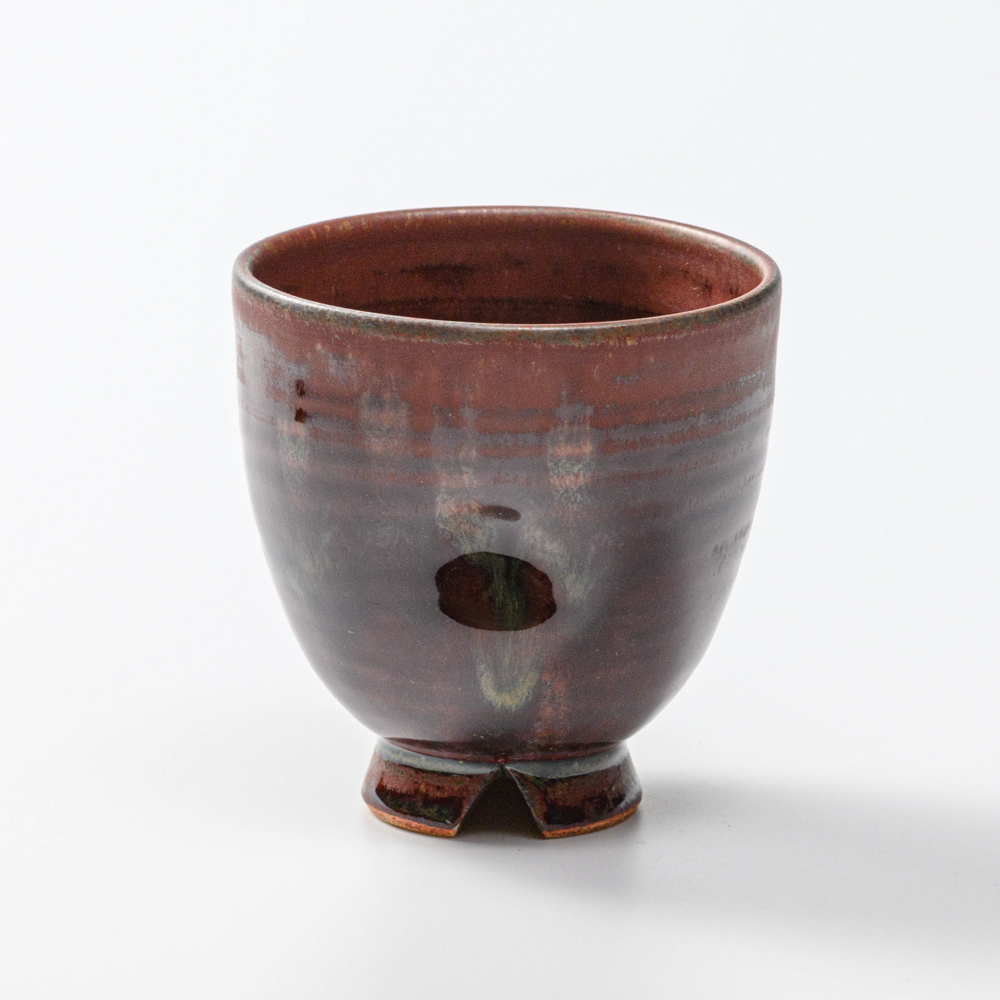 萩焼(伝統的工芸品)フリーカップ鉄赤釉呉器えくぼNo764