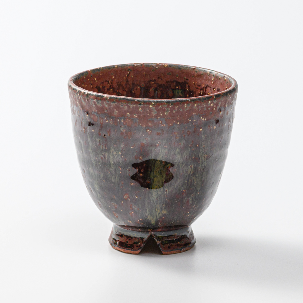 萩焼(伝統的工芸品)フリーカップ鉄赤釉荒呉器えくぼNo765