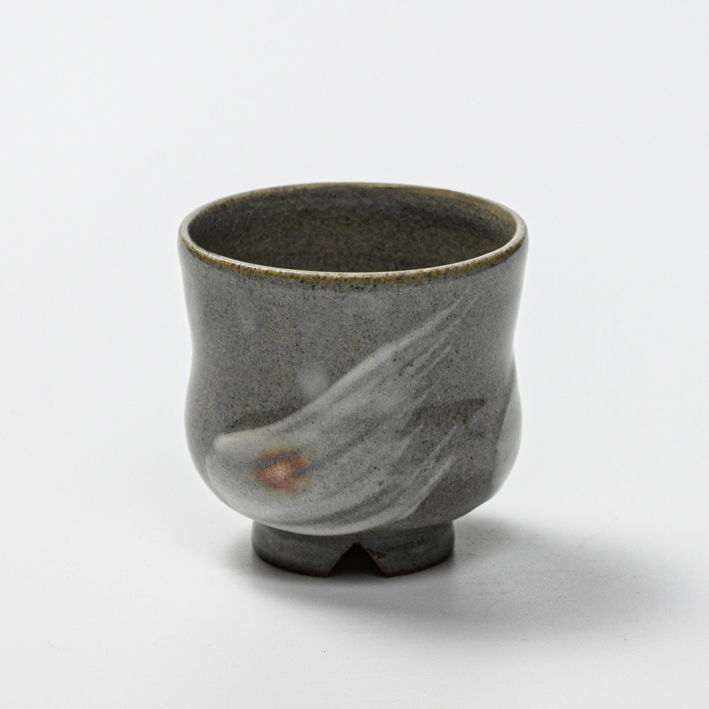 萩焼(伝統的工芸品)ぐい呑刷毛青胴締No804