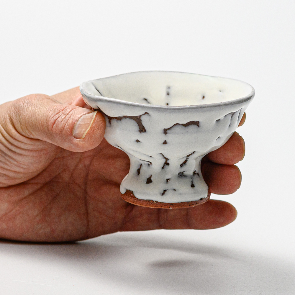 萩焼(伝統的工芸品)馬上盃鬼白松丸No877