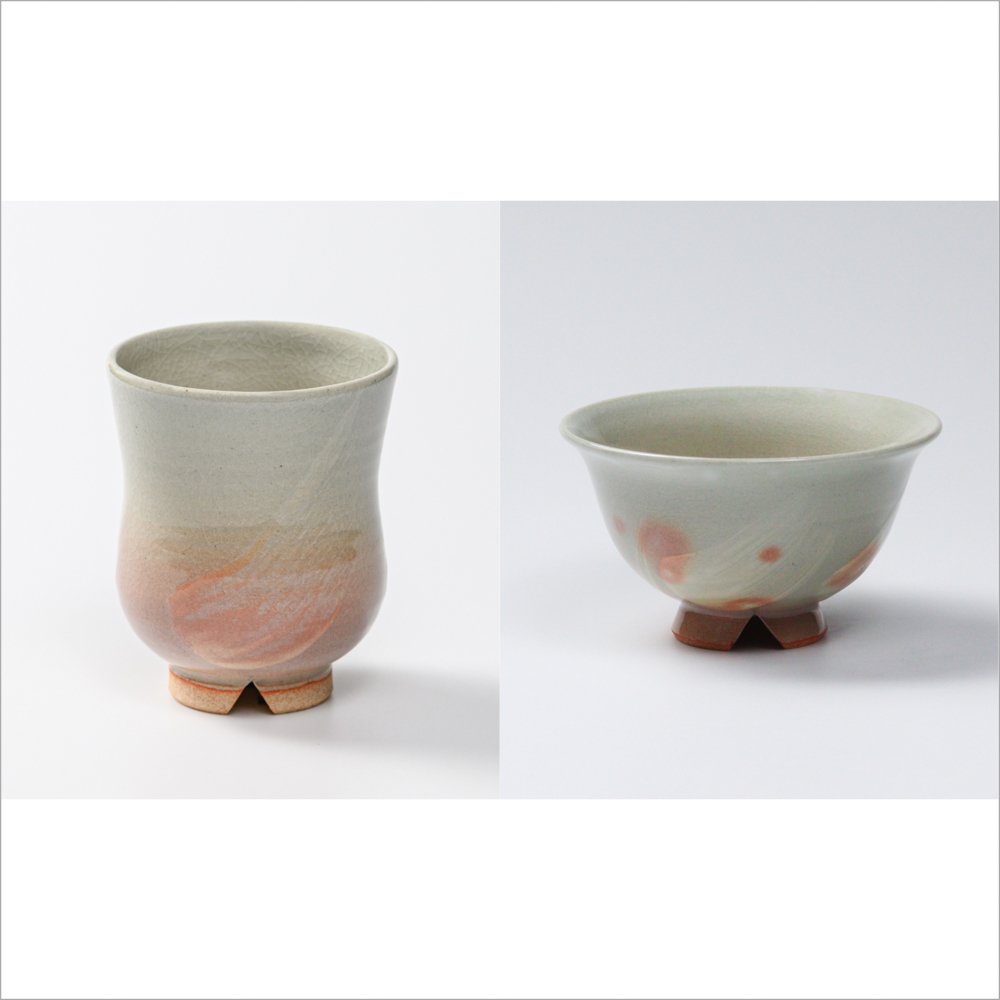 【2022年春から夏のおすすめギフト】No9071・刷毛姫の湯呑小とご飯茶碗小