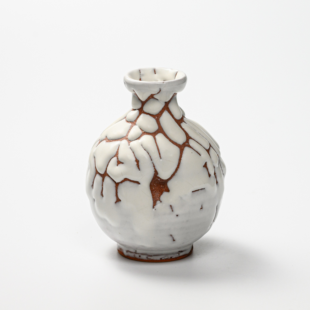 萩焼(伝統的工芸品)徳利鬼白松丸えくぼNo922