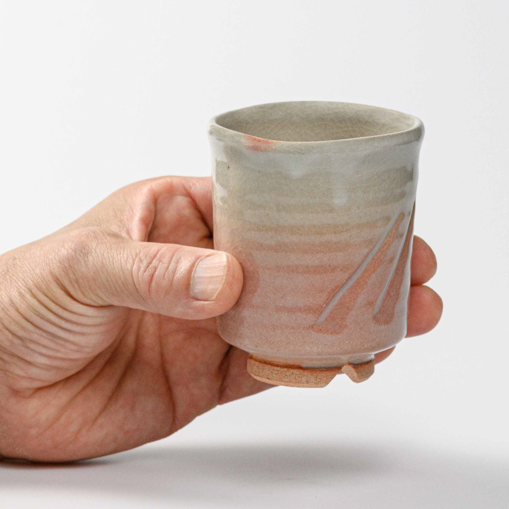 萩焼(伝統的工芸品)小湯呑姫萩筒細ヘラメNo93