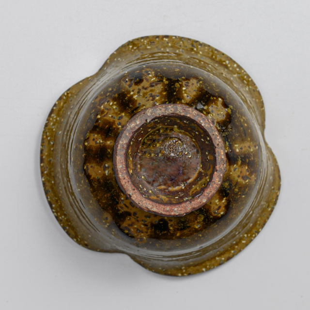 萩焼(伝統的工芸品)小鉢緑釉三つ葉