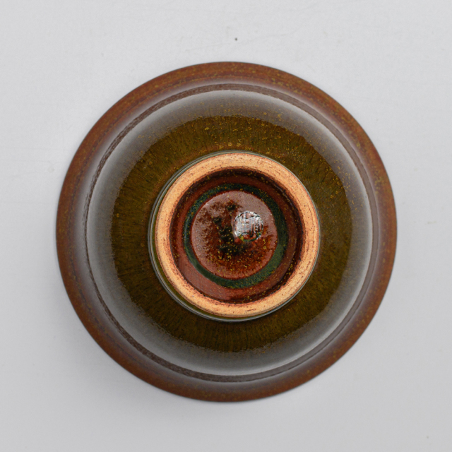 萩焼(伝統的工芸品)小鉢鉄赤釉朝顔