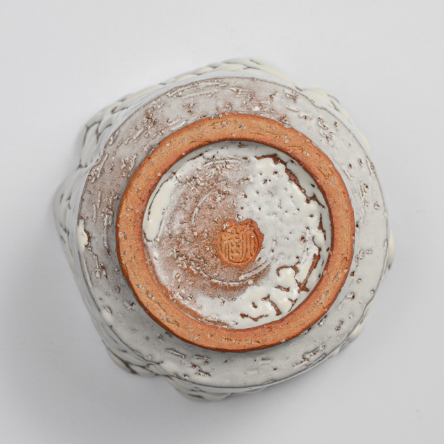 萩焼(伝統的工芸品)小鉢鬼白松四方角