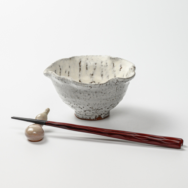 萩焼(伝統的工芸品)小鉢鬼白竹木の葉