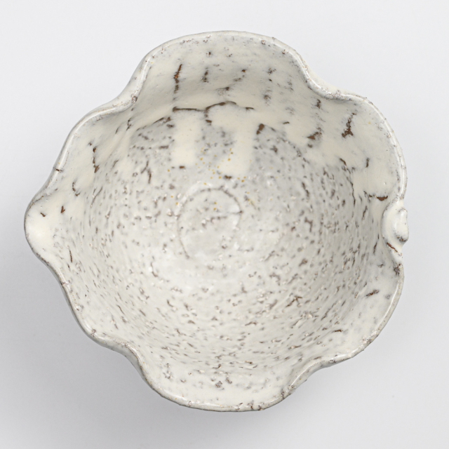 萩焼(伝統的工芸品)小鉢鬼白竹木の葉