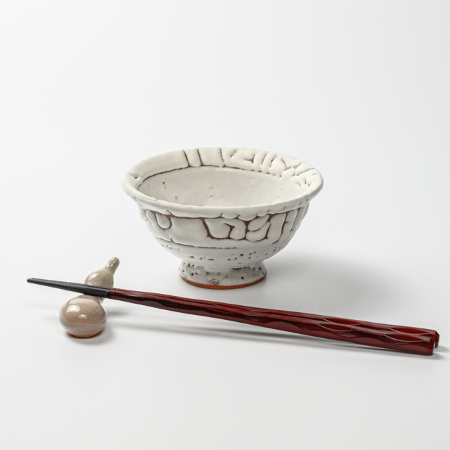 萩焼(伝統的工芸品)小鉢鬼白松朝顔