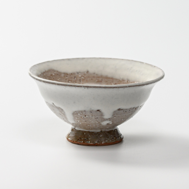 萩焼(伝統的工芸品)小鉢白萩掛分け末広