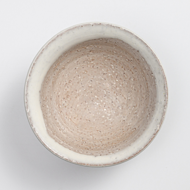 萩焼(伝統的工芸品)小鉢白萩掛分け末広